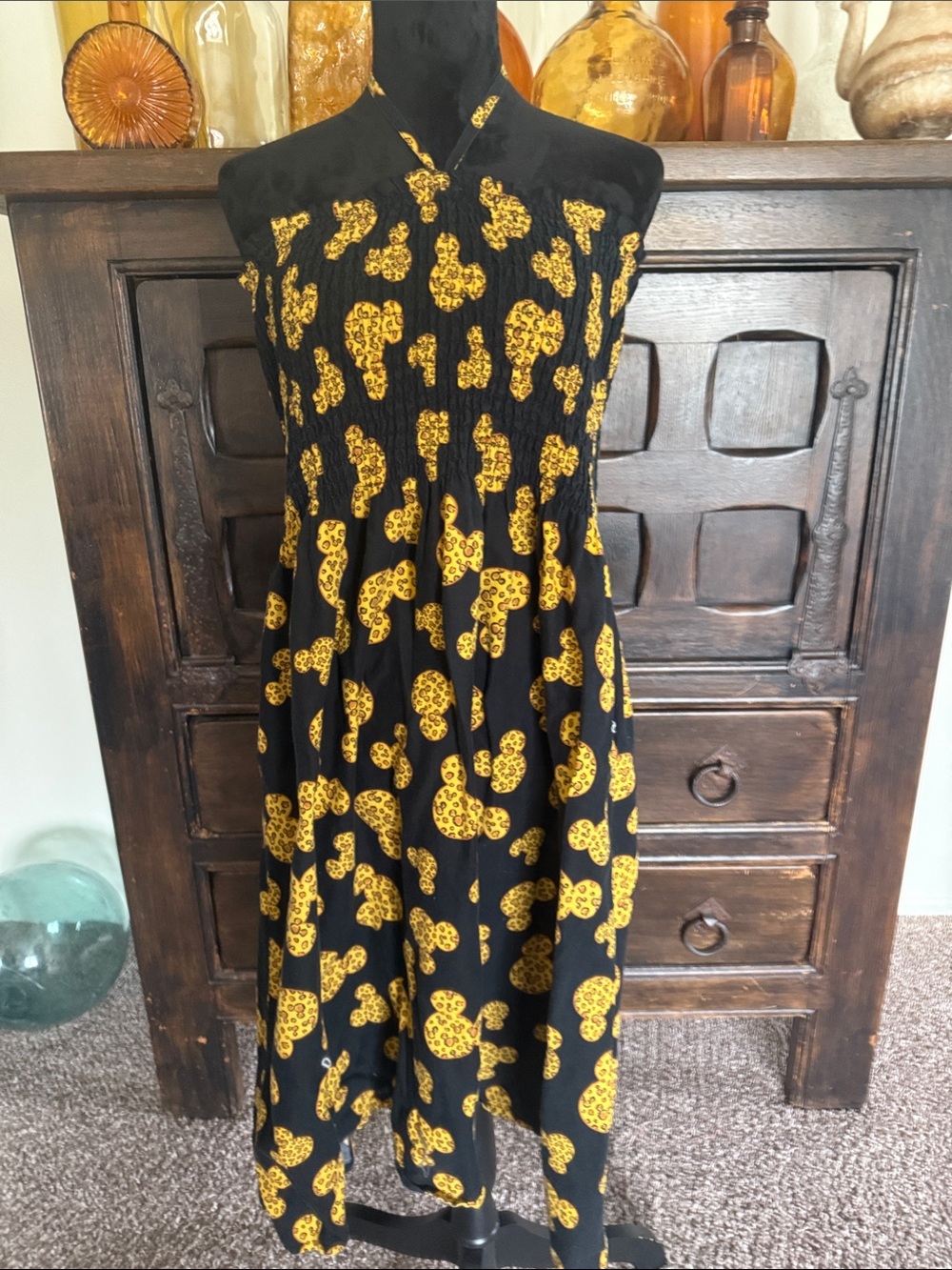 Disney Parks Leopard Print Mickey Mouse Printed Halter Dress